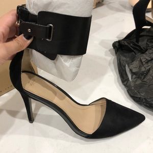 Zara black suede heels
